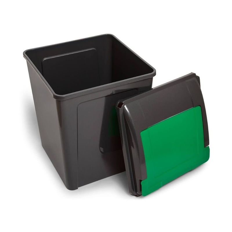 Product image: Κάδος ανακύκλωσης 50l με πράσινο καπάκι, ανθεκτικός, εύχρηστος & υγειονομικά σχεδιασμένος, , medium-null