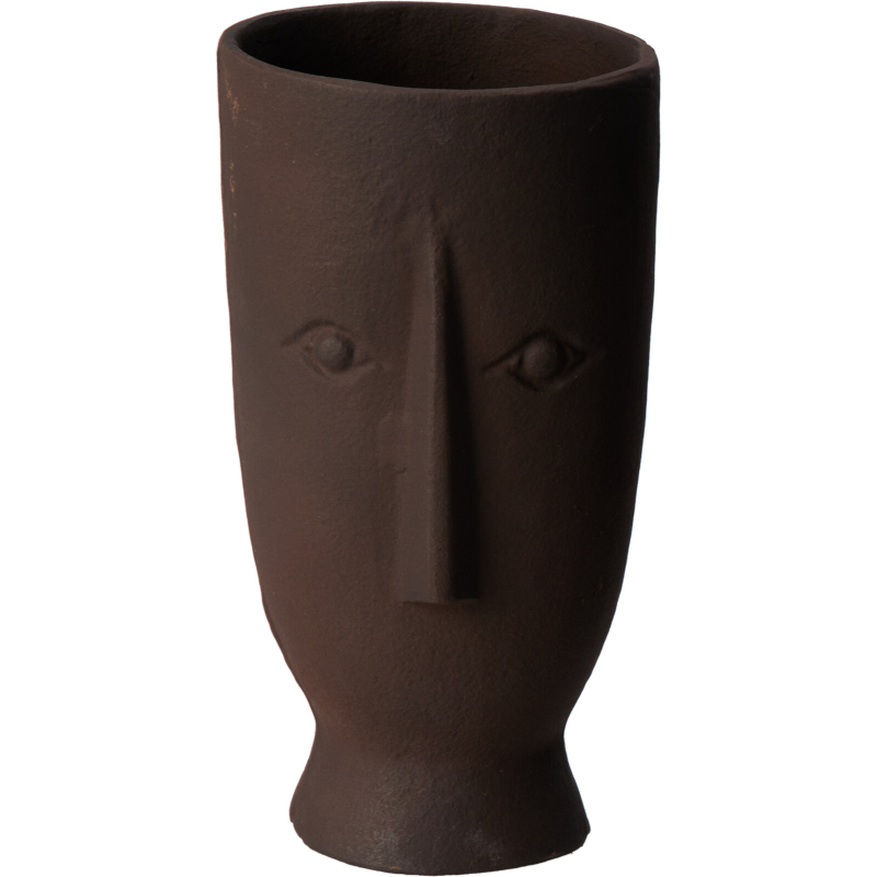 Vase aluminum 11x21cm brown - assorted designs, , medium-null
