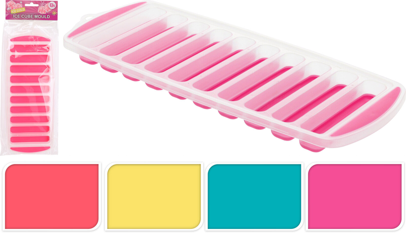 Product image: Ice cube plastic tray 9.7x2.5cm - assorted colors, , medium-null