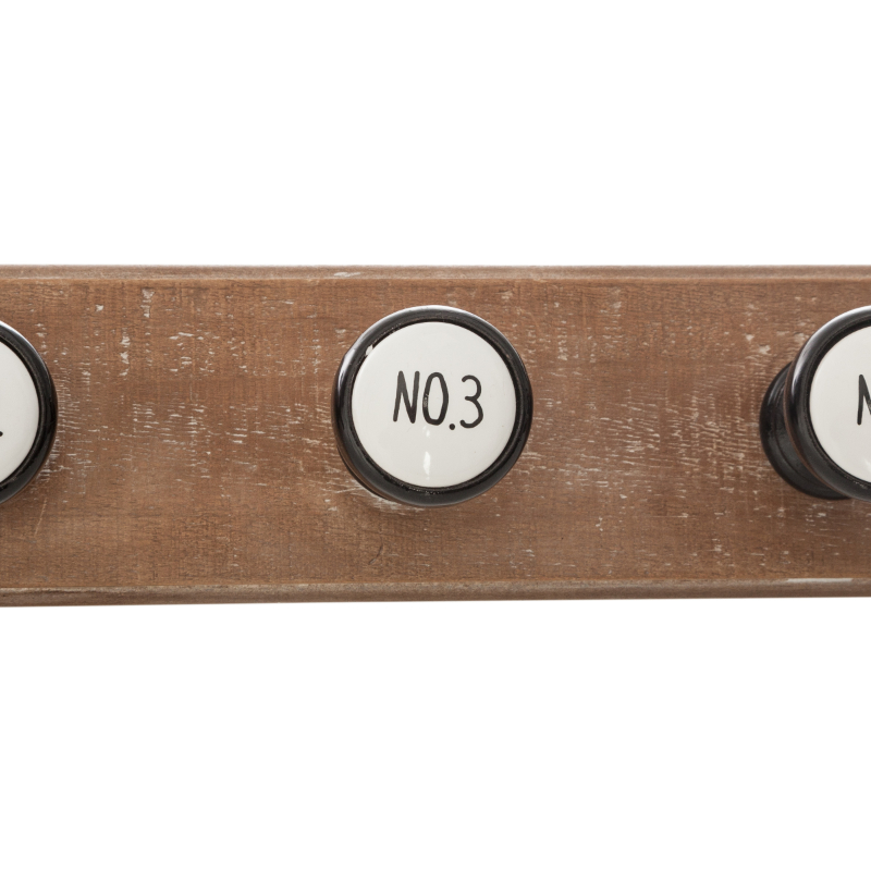 Product image: Atmosphera hanger 6 hooks wood and metal 66x8.5x8.8cm, , medium-null