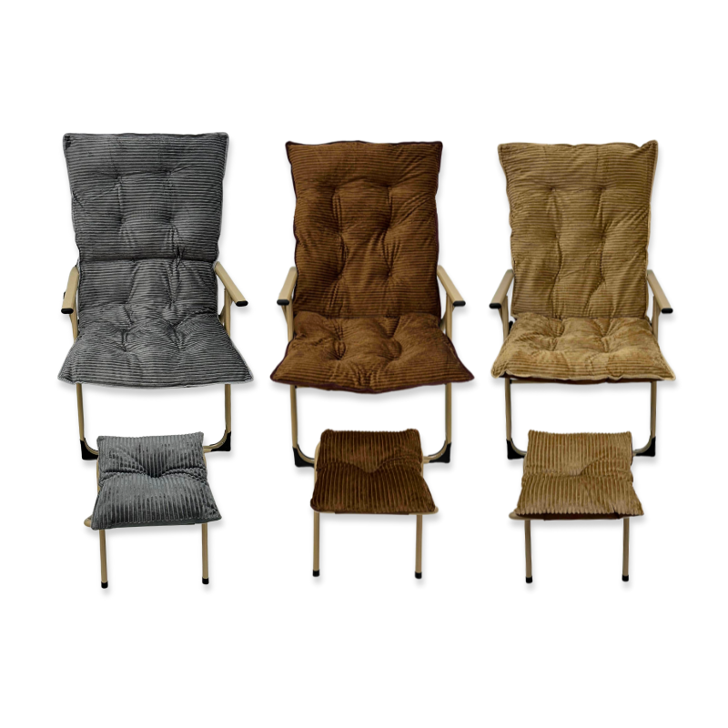 Folding metal relax chair & stool 106x46x48cm-null