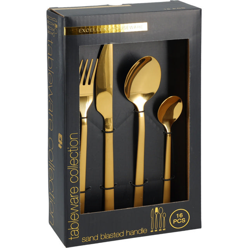 Cutlery set 16pcs - gold, , medium-null