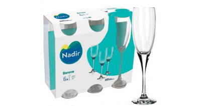 Nadir stem champagne glass 190ml 6 pcs set, , medium