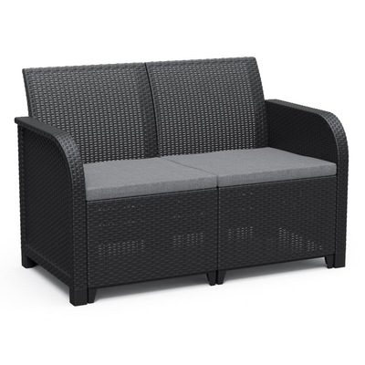 Keter garden 2-seater sofa rosalie graphite, , medium