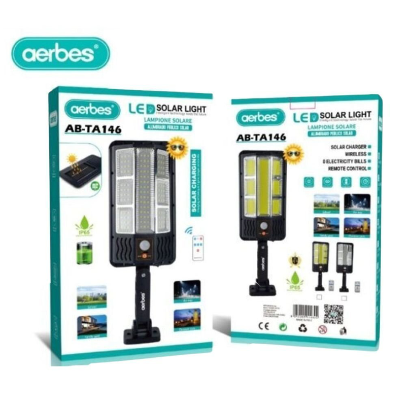 Product image: Aerbes ηλιακό φωτιστικό εξωτερικού χώρου με αισθητήρα κίνησης και τηλεχειριστήριο ip65, , medium-null