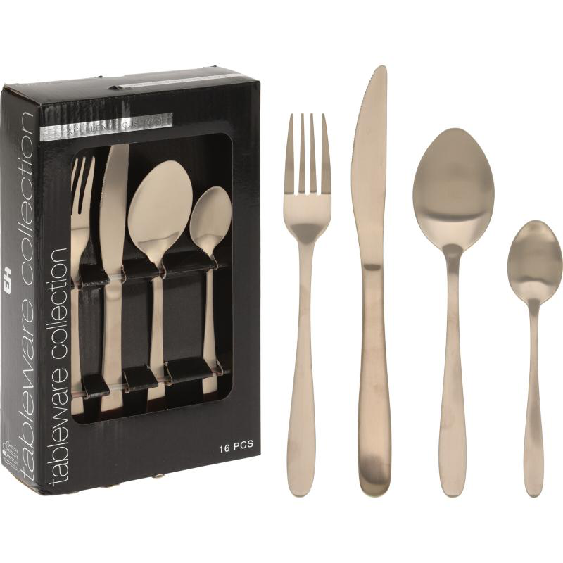 Product image: Cutlery set 16pcs - gold, , medium-null