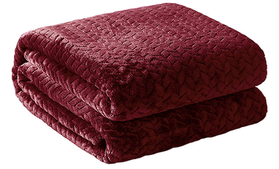 Jacquard flannel blanket 150x220cm bordeaux