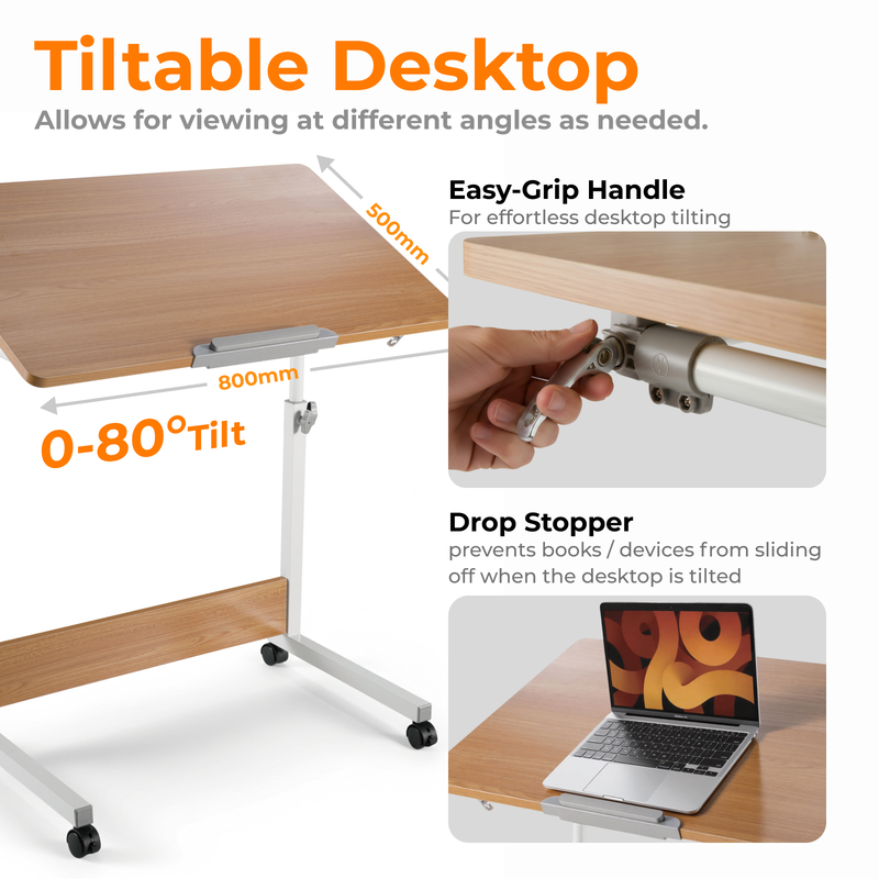 Lumivida computer tray desk mobile height adjustable 50x80cm fws10-4, , medium-null