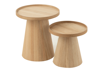 Set of two sidetables edges wood natural, , medium