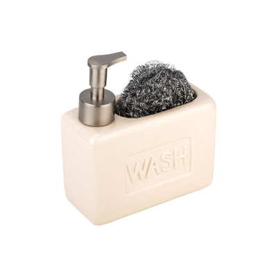 Estia allure soap dispenser with sponge holder - ivory, , medium