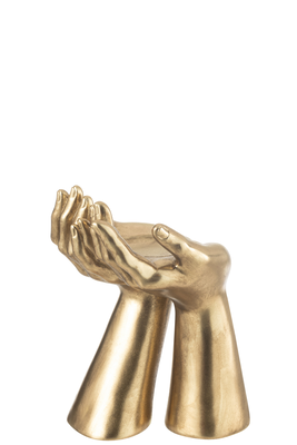 Candle holder palms gold, , medium