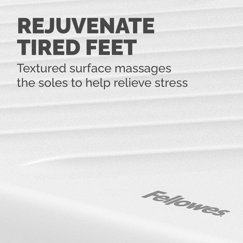 Fellowes foot rest under desk - breyta foot support ergonomic foot rest with textured surface - foot rest stool for office & home - white, white, abs, 0 - 18&deg;, 49 cm, 36 cm, 490 mm-null