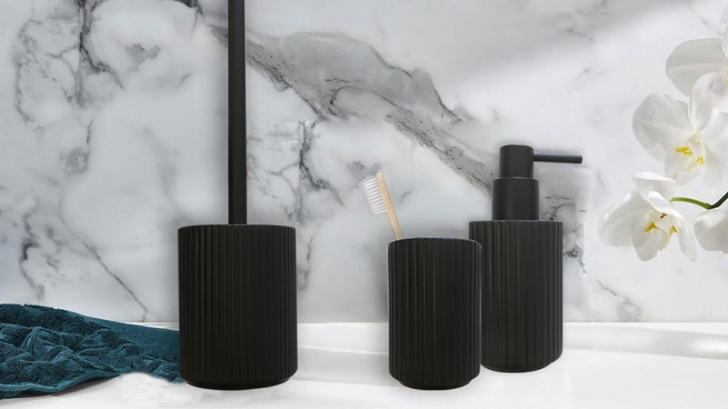 Soap dispenser stripe black, , medium image number null