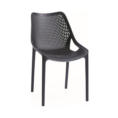 Birlos chair without arms plastic black, Black, medium