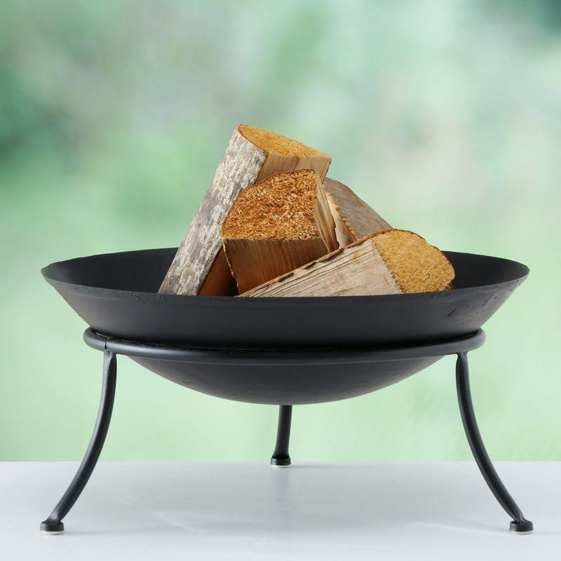 Boltze iron lacquered black fire bowl seona 23cm image number null