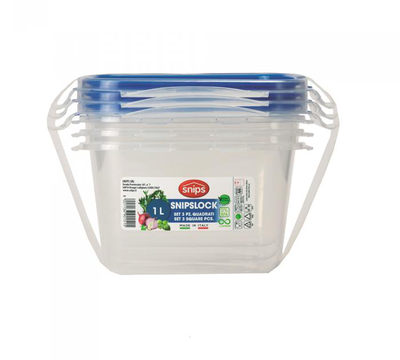 Snipslock food container square 1l 3pcs, , medium