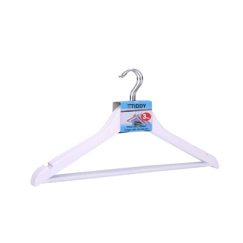 Product image: Wooden cloth hangers pvc 3 pieces - white, , medium-null