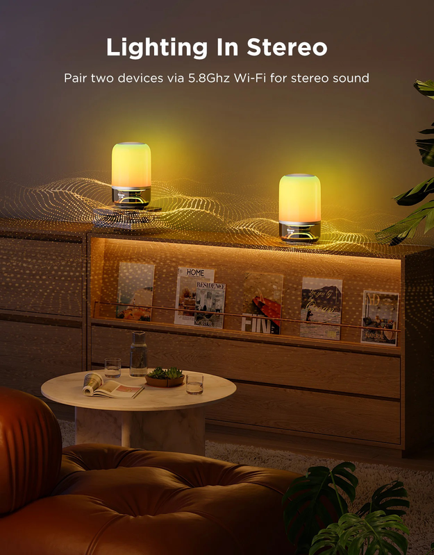 Govee table lamp 2 pro portable rgbicww with built in jbl speaker, , medium-null