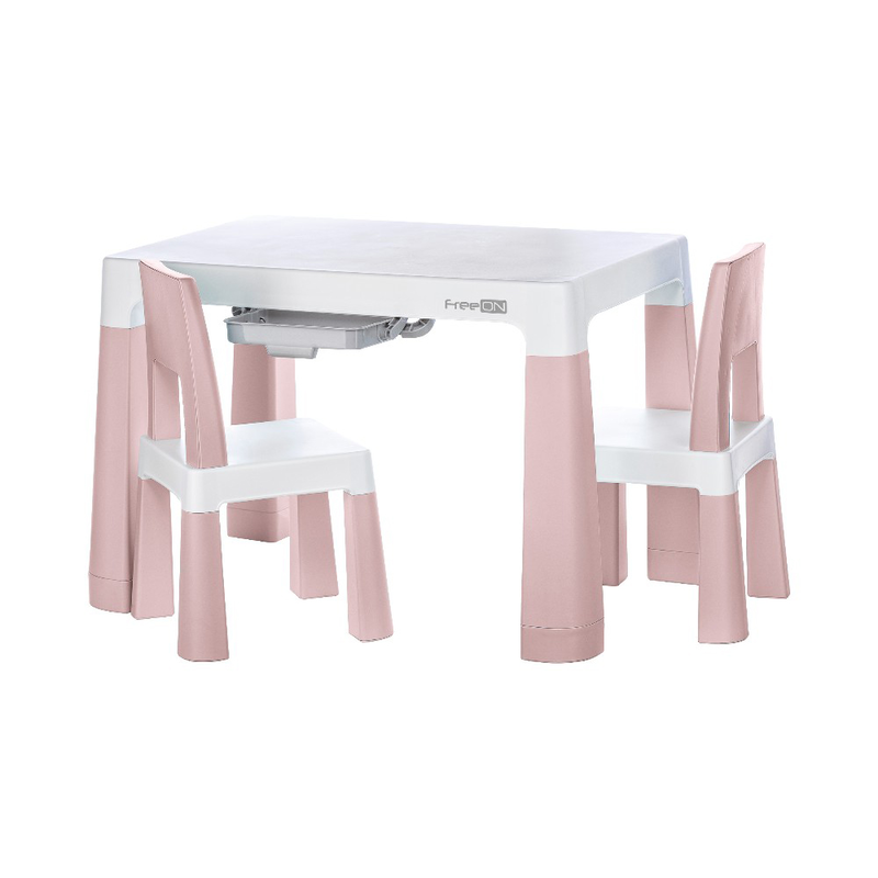 Freeon plastic kid table & chair set pink, , medium-null