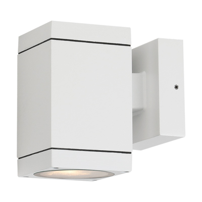 Sunlight 'liam' 1xgu10 (max.35w) wall light down cube aluminium matte white ip65 l125xw85xh125mm, , medium