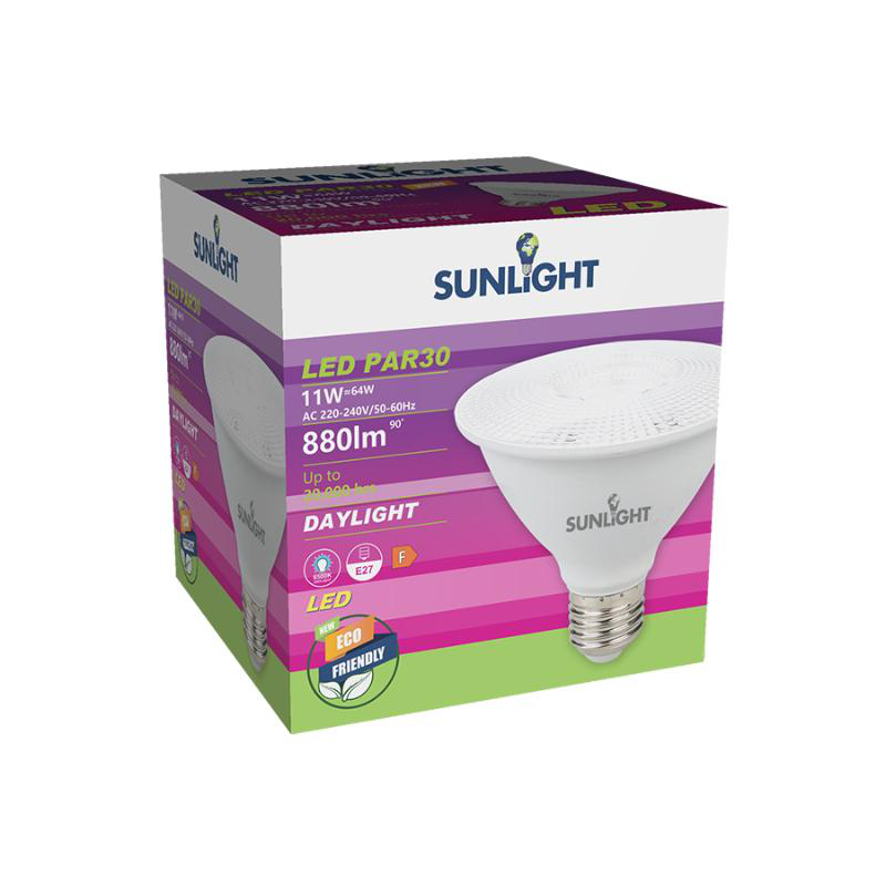Sunlight led 11w par30 spot lamp e27 880lm 6500k 38° frosted, , medium image number null