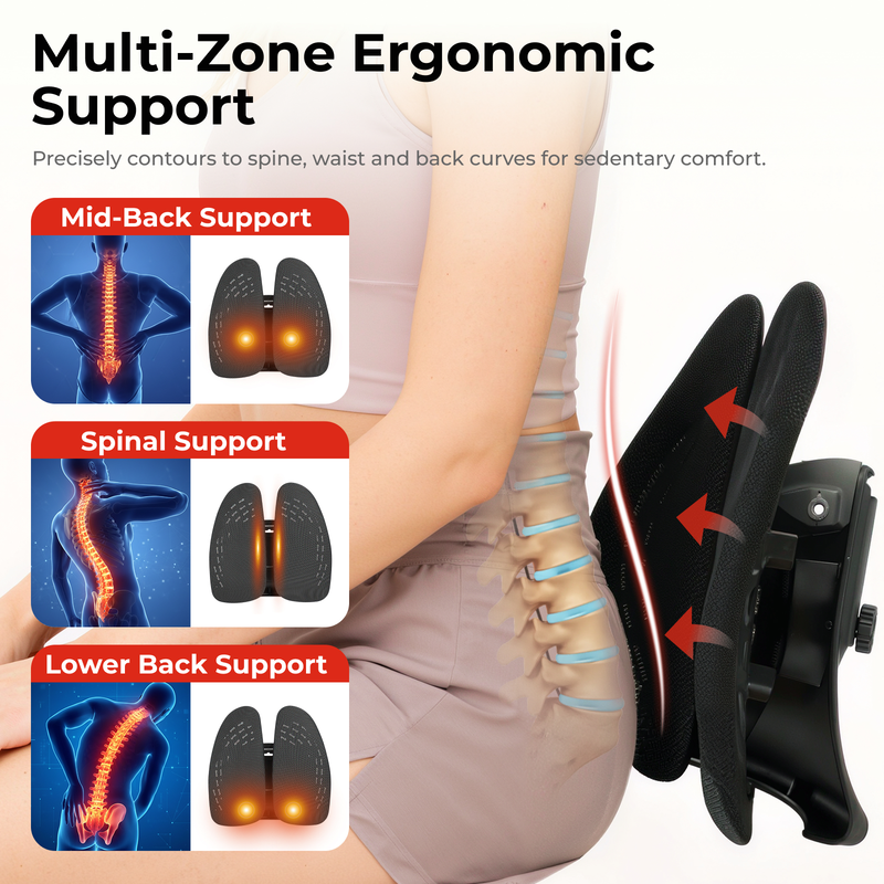 Lumivida ergonomic lumbar support cushion ergonomic with breathable mesh cover rlc03-1, , medium-null