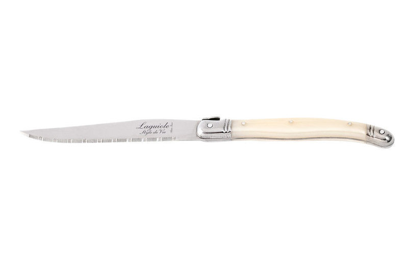 Laguiole premium line set of 6 steak knives pearl 1.8 mm in a wooden block, , medium image number null