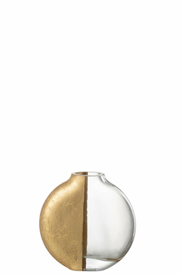 Vase loa glass transparent/gold - large, , medium