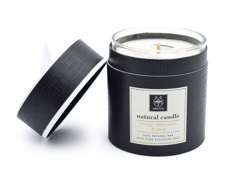 Apivita natural candle orange cedarwood & clove candles 235g, , medium-null
