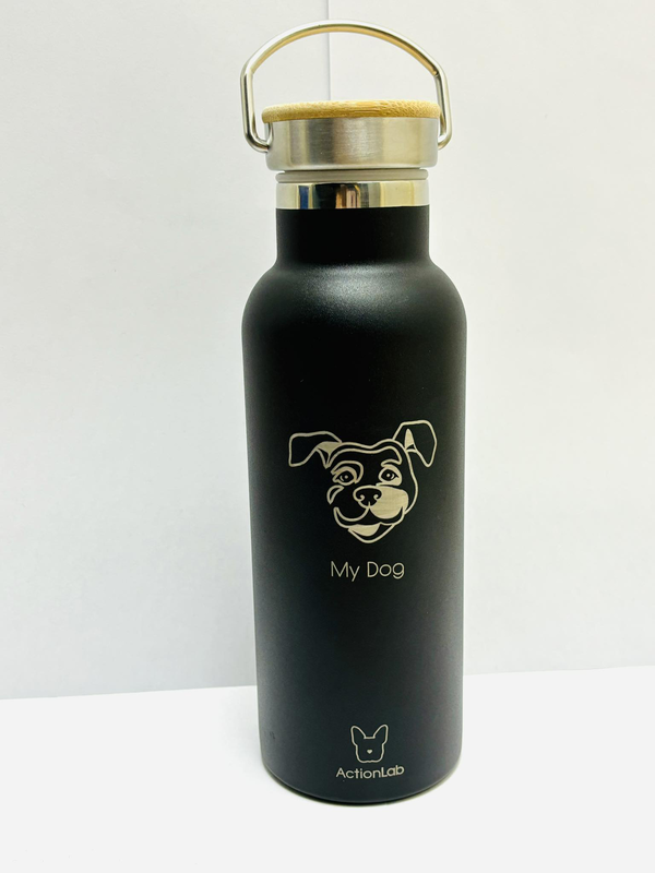 Bamboo bottle black my dog - 500ml, , medium-null