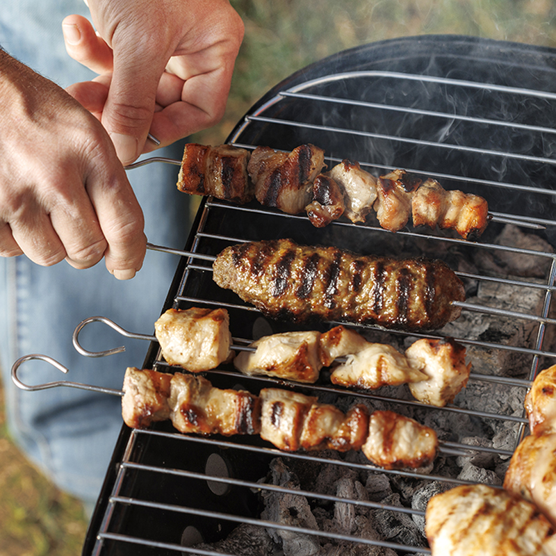 Nava bbq guru stainless steel round wire skewer set of 6pcs 22cm, , medium-null