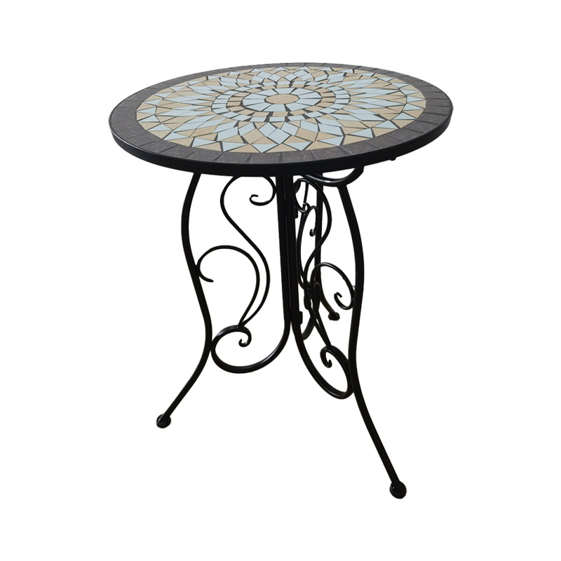 Denver metallic mosaic table ø60cm blue, , medium image number null