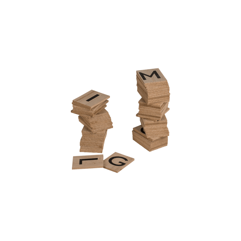 Product image: White deco house with 90 nature coloured letters & symbols, , medium-null