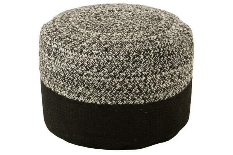 Pouf miami strip outdoor black/white, , medium-null
