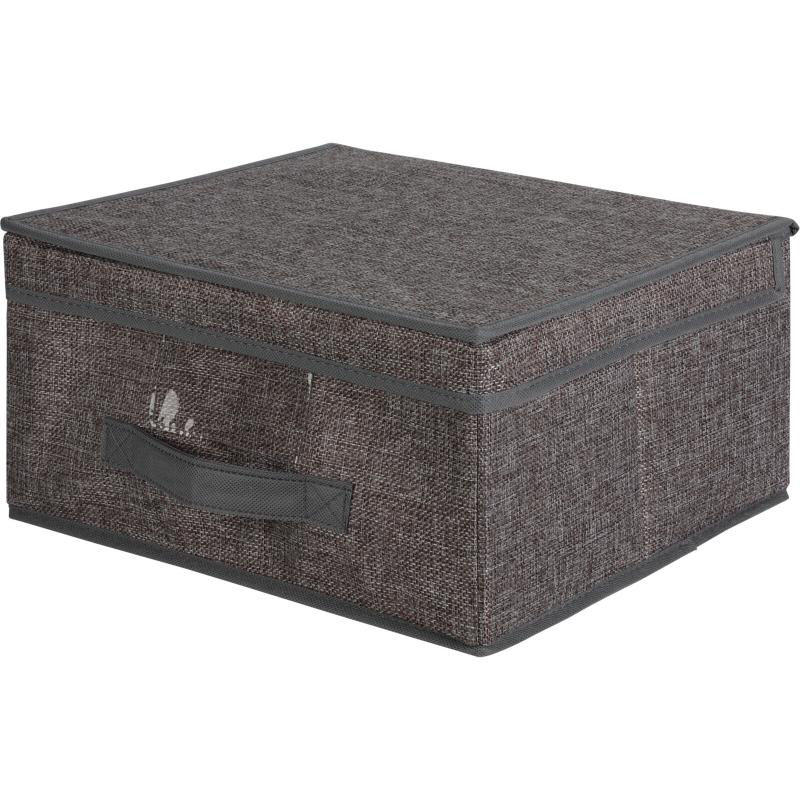 Storage box with flip lid 31x28x16cm - light grey, , medium-null