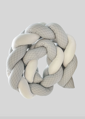 Bunny braided crib bumper, , medium