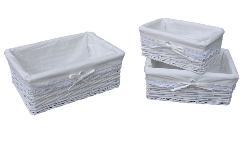 Product image: Καλαθι ρατταν λευκο μεσαιο 31cm x 22cm x 13cm 1pc, , medium-null
