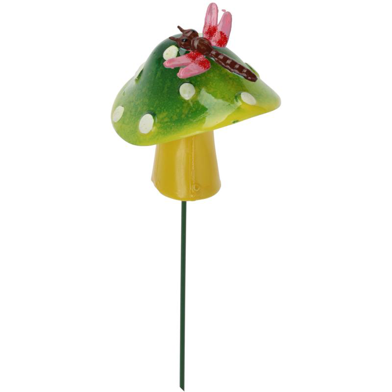 Garden stick plastic mushroom - assorted colors, , medium-null