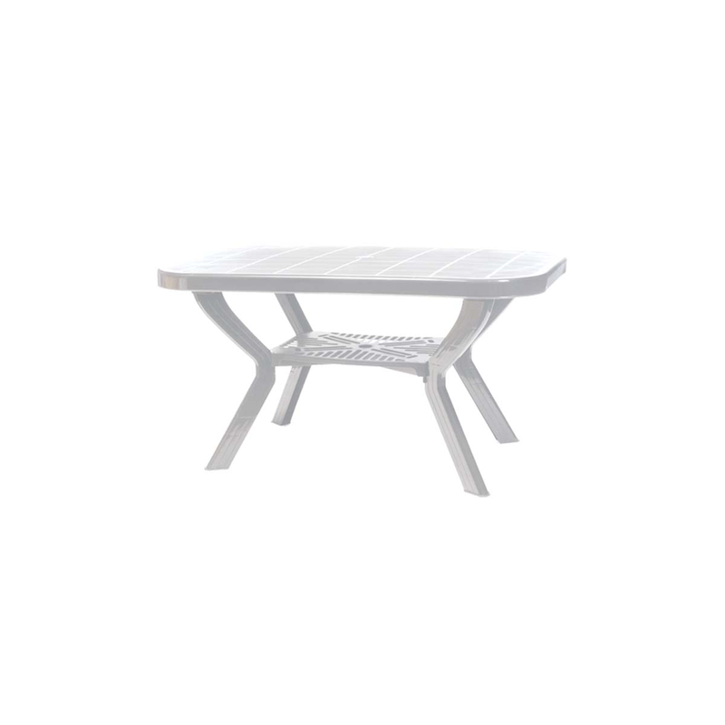 Miltoplast table rectangular with lower storage shelf 85x140cm plastic white image number null