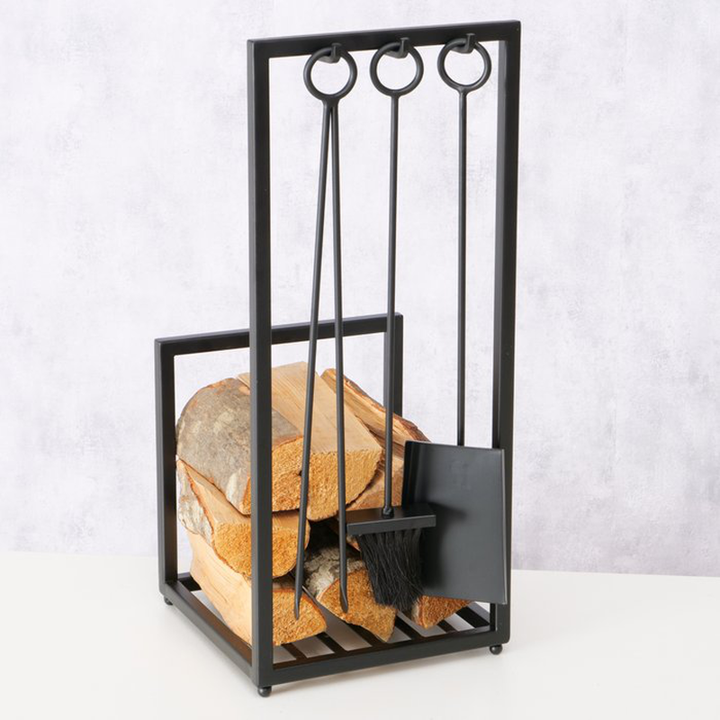 Boltze iron firewood rack nikola 72x31cm image number null