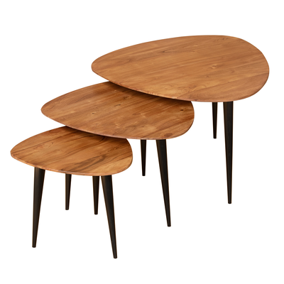 Solid mango wooden 3 set tables