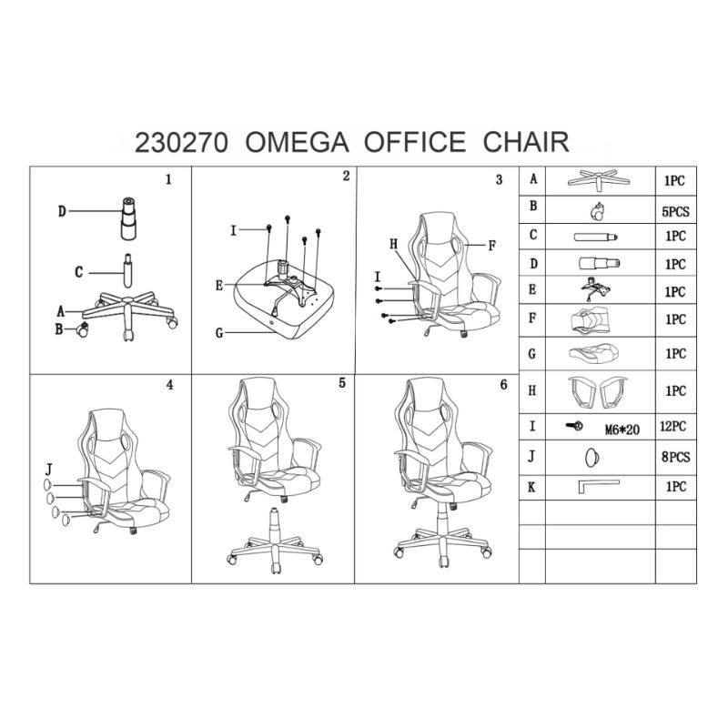 Omega office chair -  black/grey, , medium-null