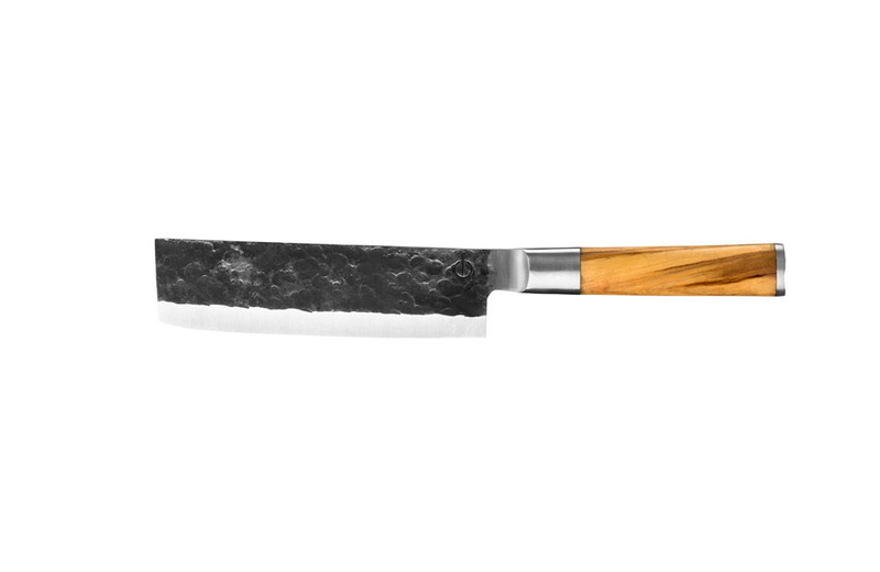 Forged olive wood vegetable knife 440c japanese steel 17.5cm, , medium image number null