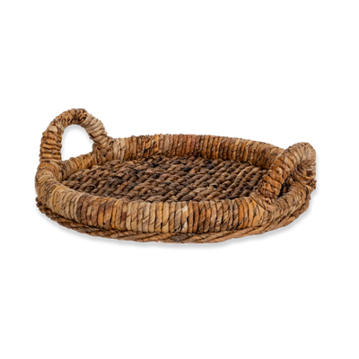 Wreath tray abaca with round handle 44x6cm, , medium