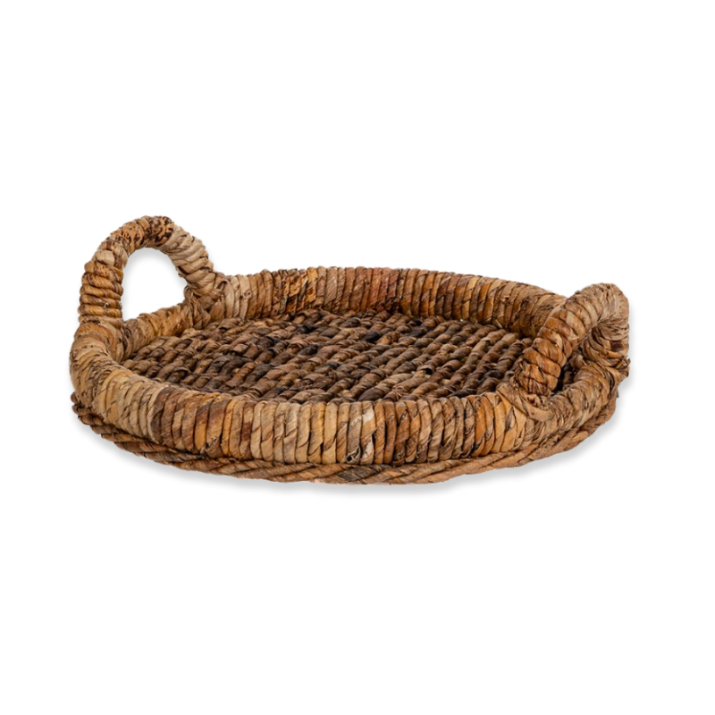 Wreath tray abaca with round handle 44x6cm, , medium-null
