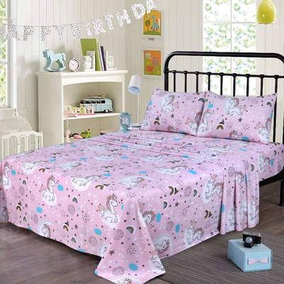 Kids flannel sheets for winter #kfbs102, Blue-pink, medium