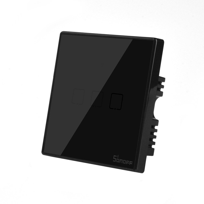 Sonoff t3 uk 3c Wi-Fi smart wall touch switch black, , medium-null