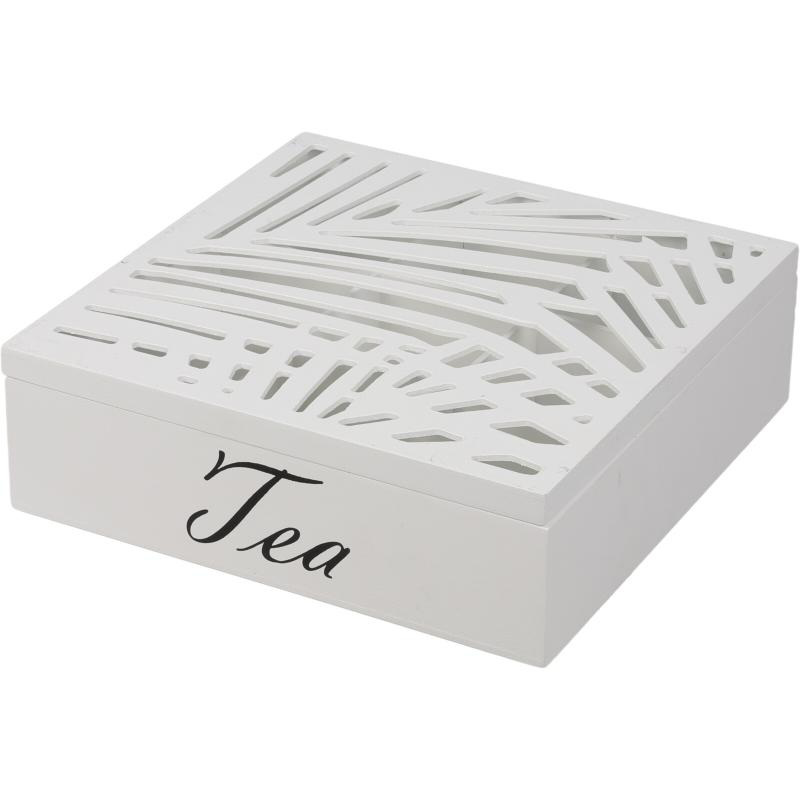 Tea box 24x24x7cm - white, , medium-null