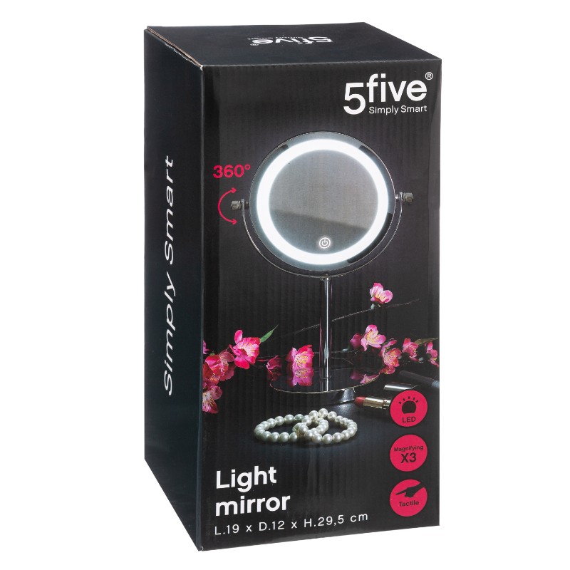 Product image: 5five καθρεφτης led d12 με βαση - ασημι-null