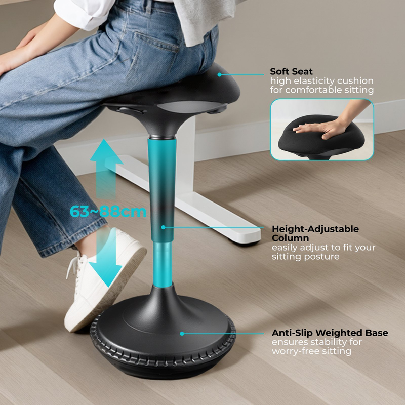 Lumivida office stool ergonomic with height adjustale fabric upholstered seat ch04-1, , medium-null